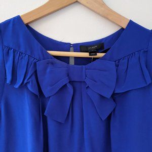 Bow-Tie J.Crew blouse in royal blue